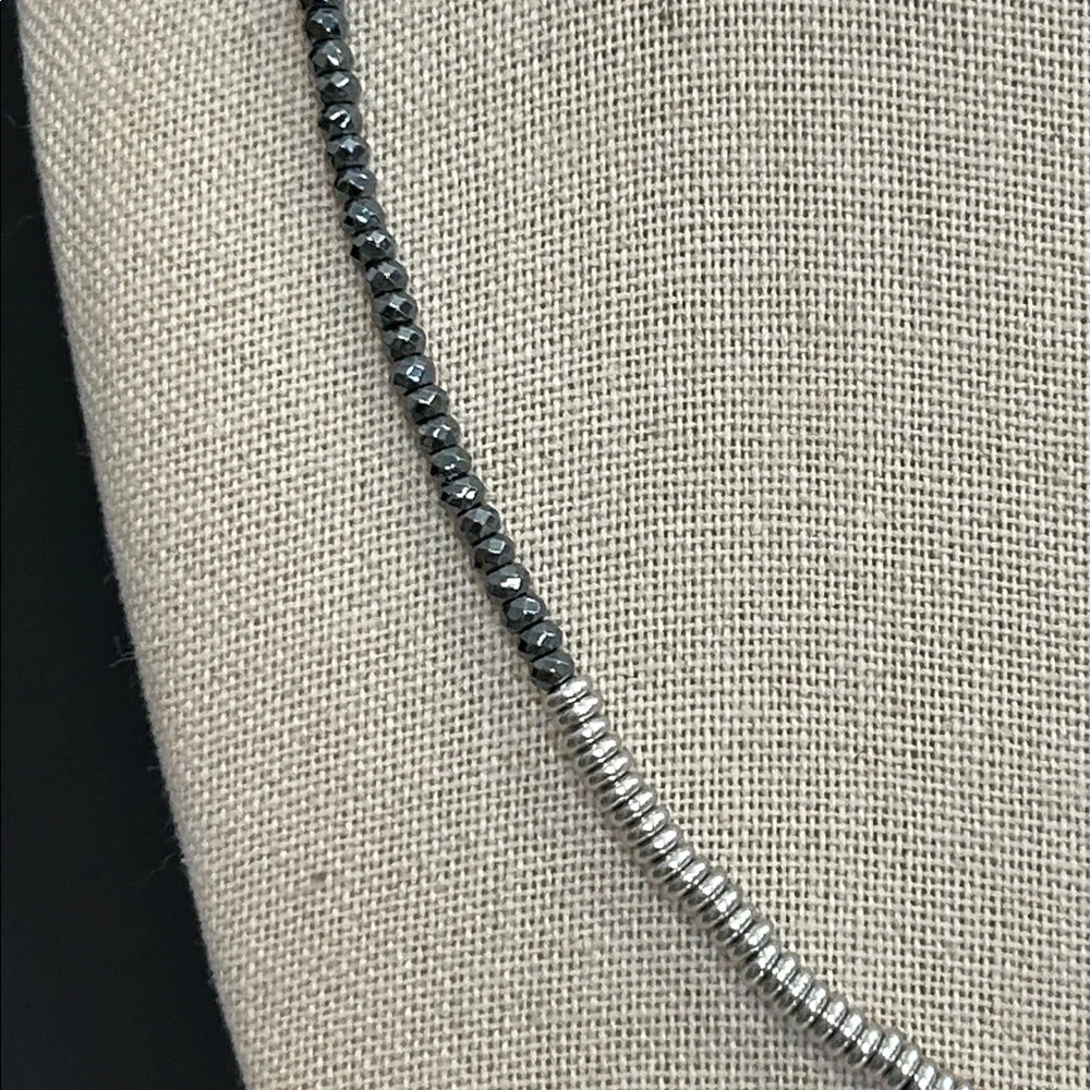 Bronze Milor Hematite Bead Necklace - Minimalist Silver and Black